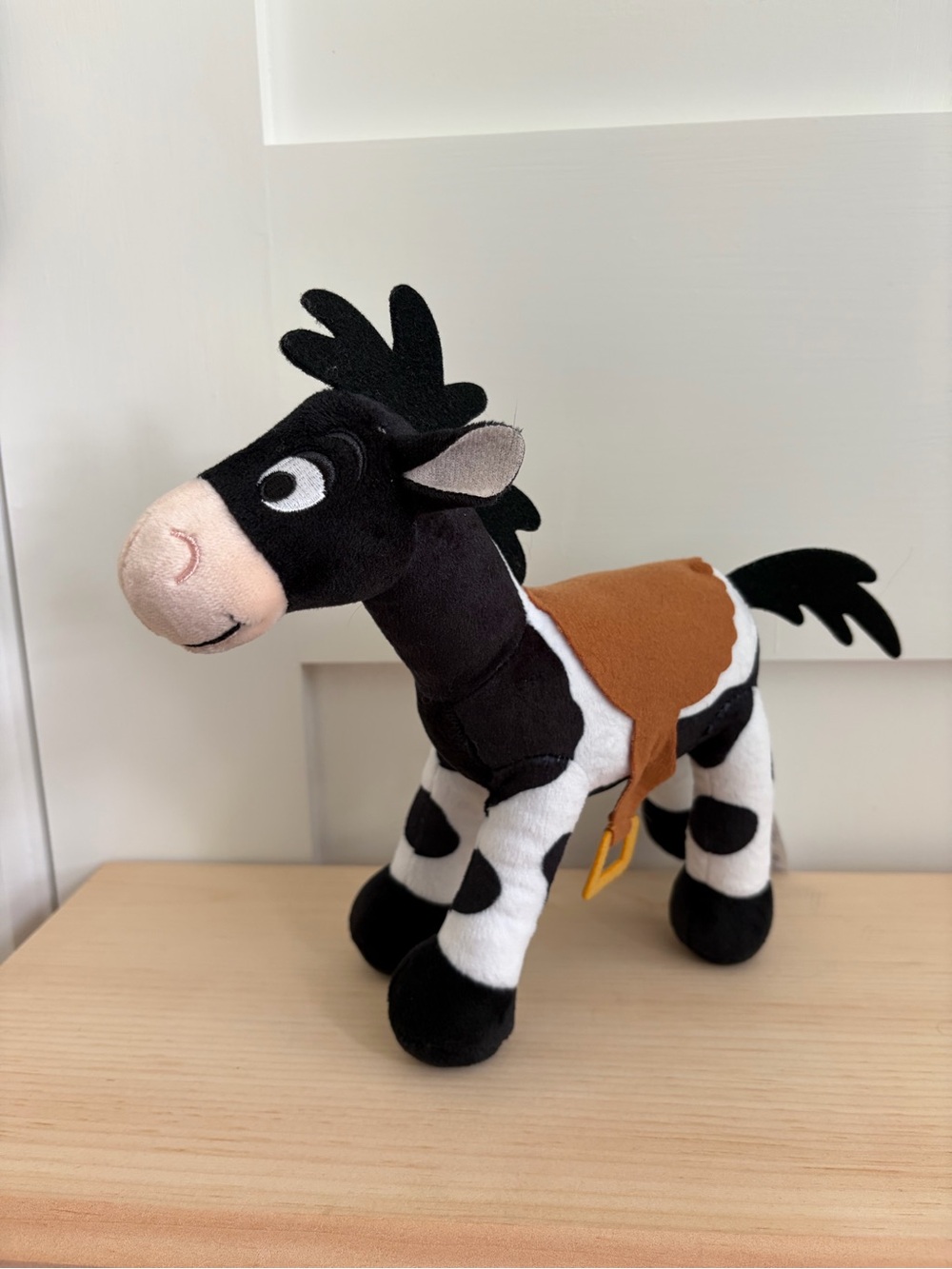 Horse Stuffed Animal Plush Black and White (OS)